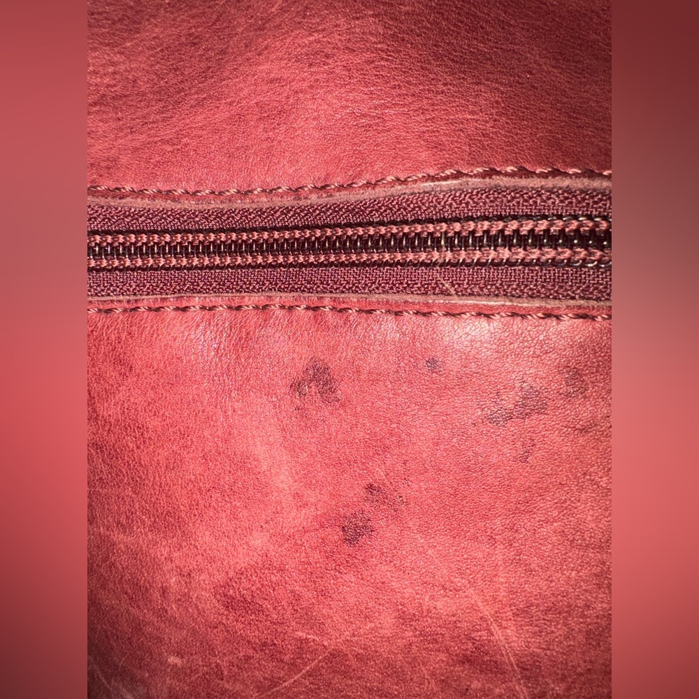 Aunts and Uncles Deep Burgundy Leather Crossbody Bag - Picture 7 of 7